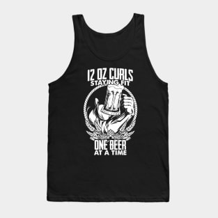 12 oz Beer Curls Staying Fit workout Tank Top